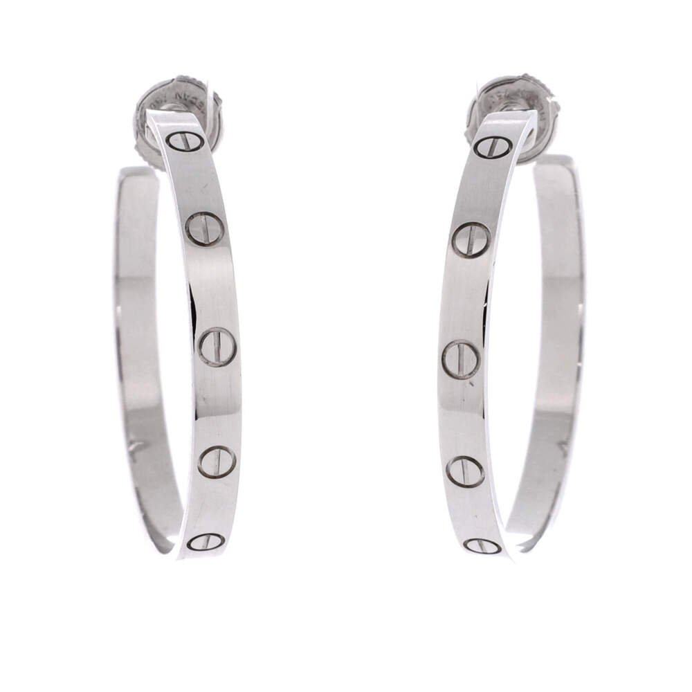 Cartier Large Love Hoop Earrings 18K White Gold - Picture 1 of 3